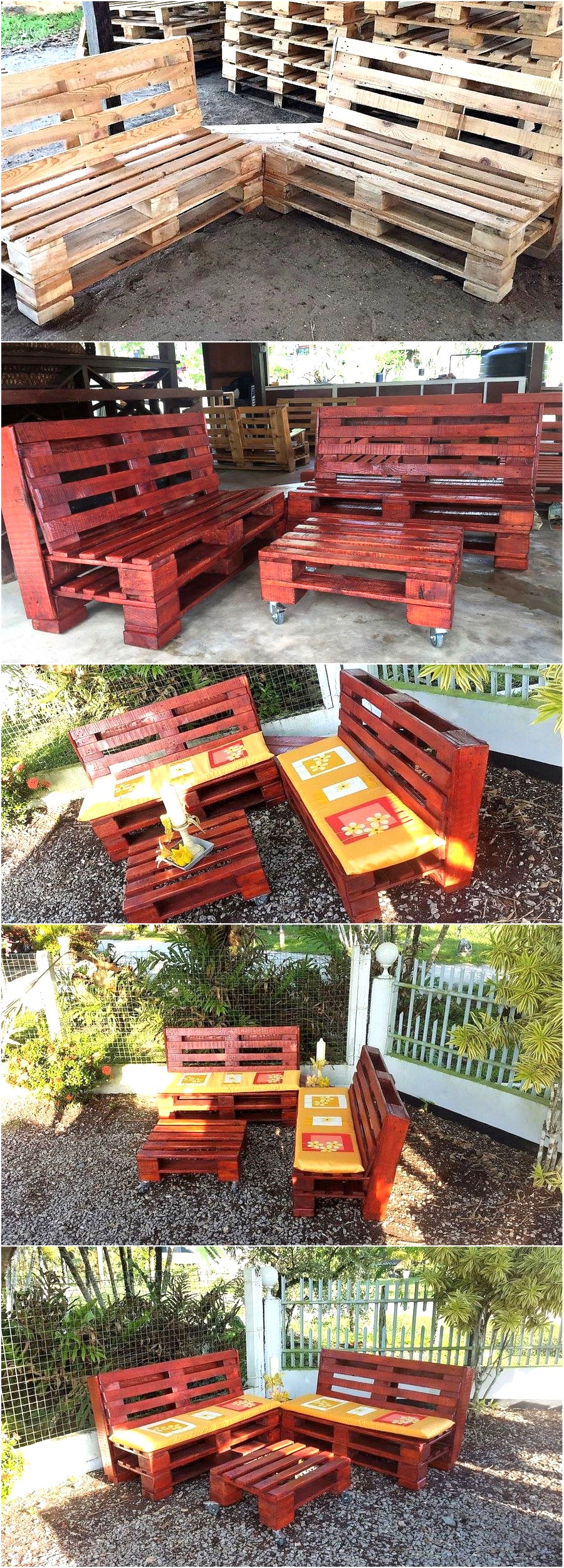 Pallets Wood Made Garden Furniture Set