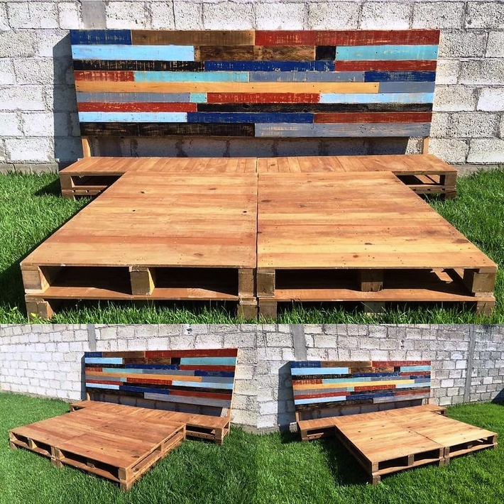 reclaimed wood pallet bed