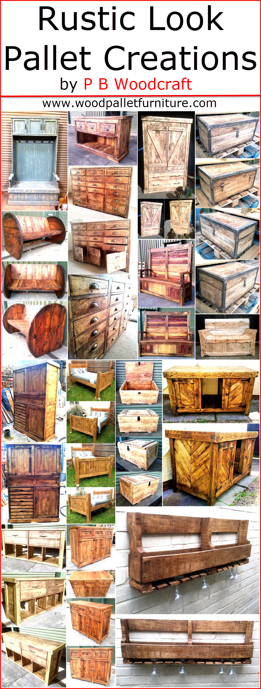 Rustic Look Pallet Creations by P B Woodcraft