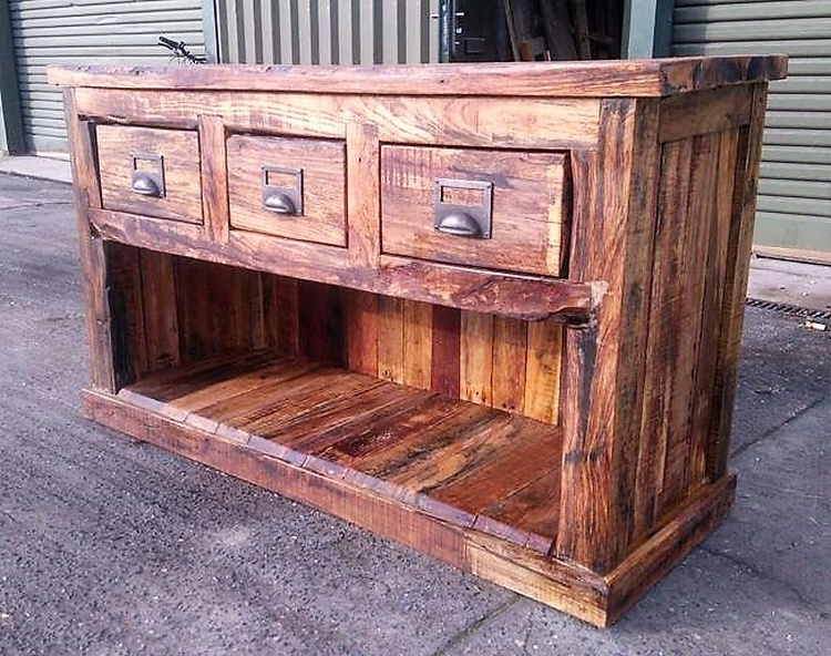 pallet rustic chest of drawers