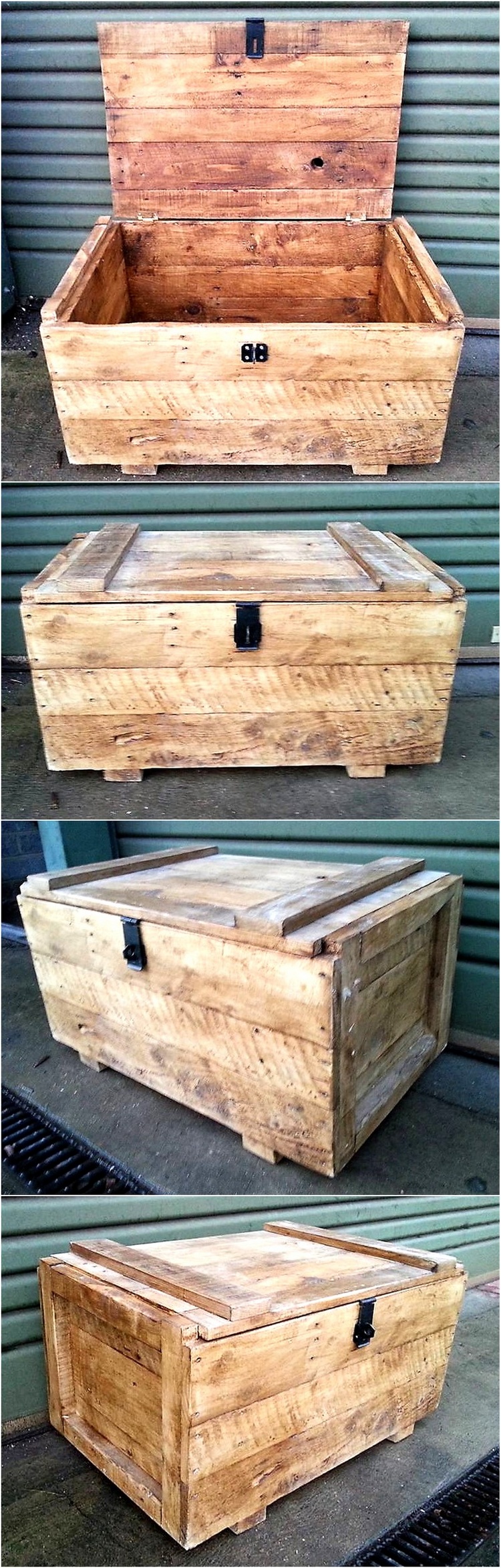 recycled wooden pallet chest
