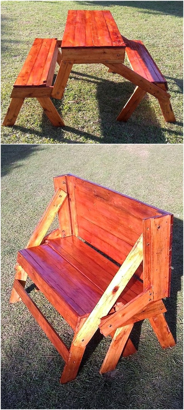 pallet picnic table cum bench
