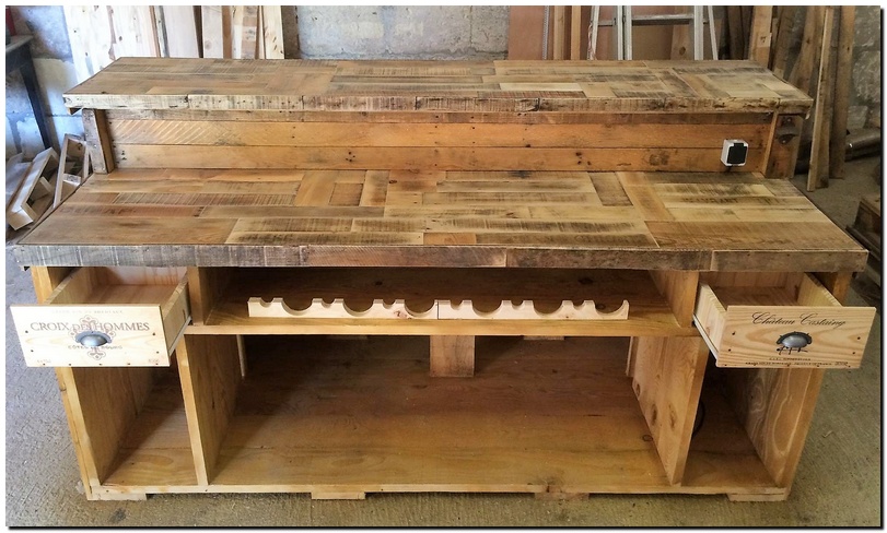 recycled pallet wood bar