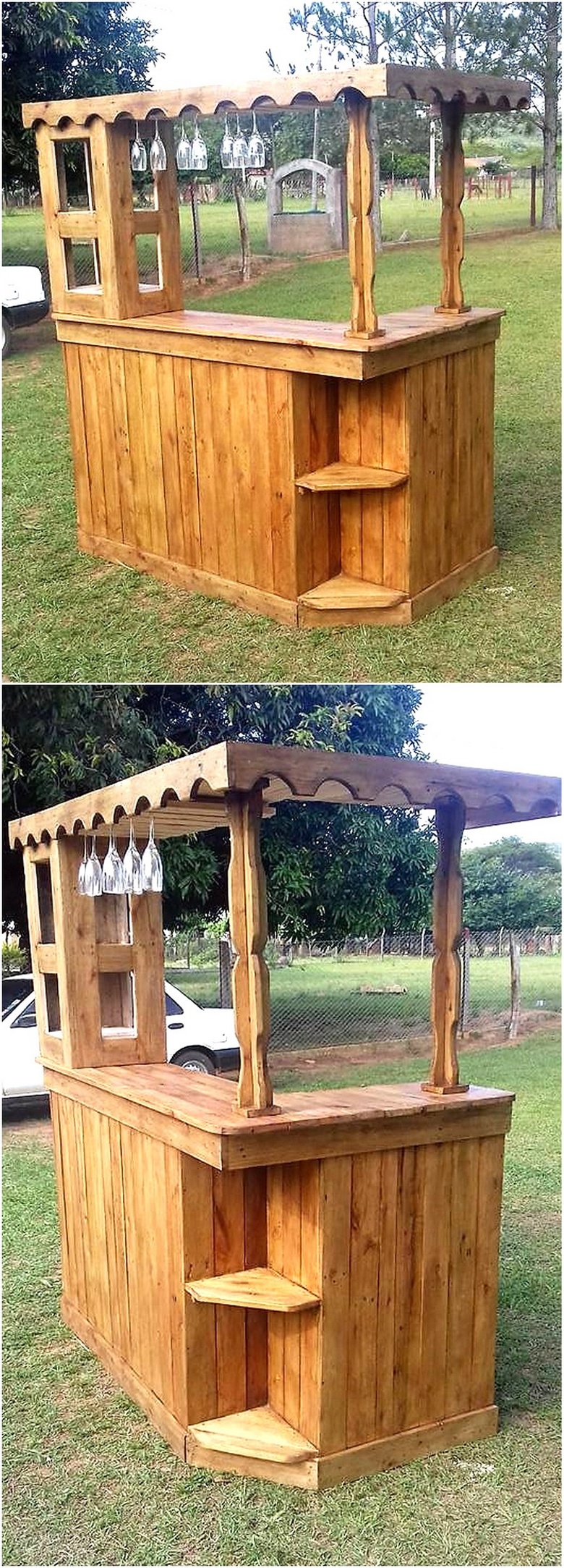 repurposed wood pallet bar plan