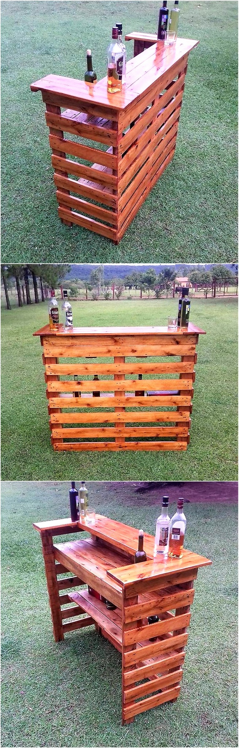 upcycled wood pallet bar