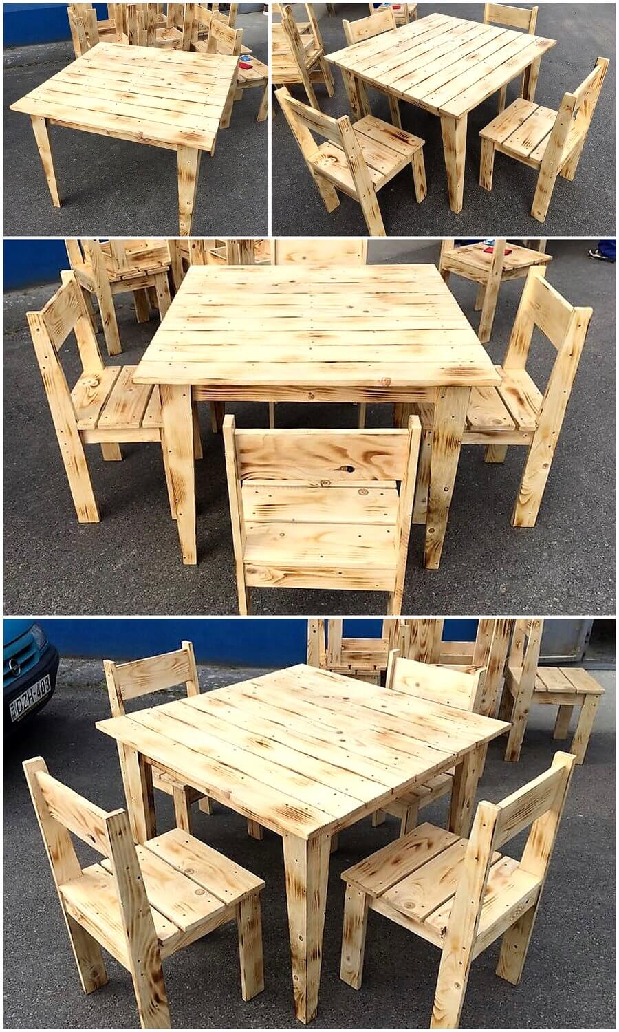 Simple Furniture Set Made with Pallets Wood | Wood Pallet ...