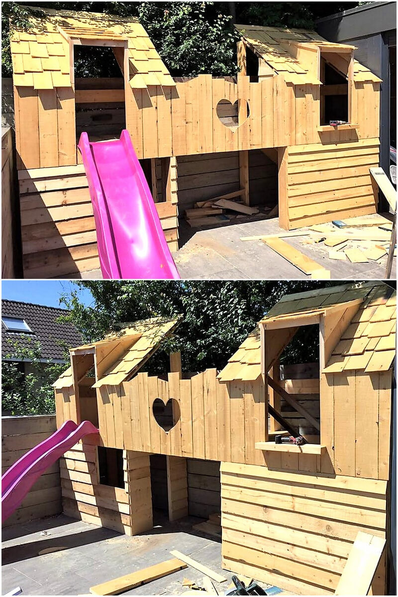 kids playhouse made with pallets