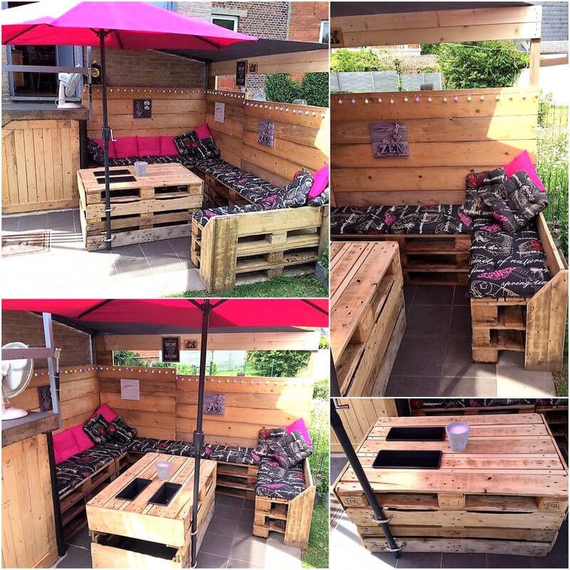 recycled wood pallet garden lounge