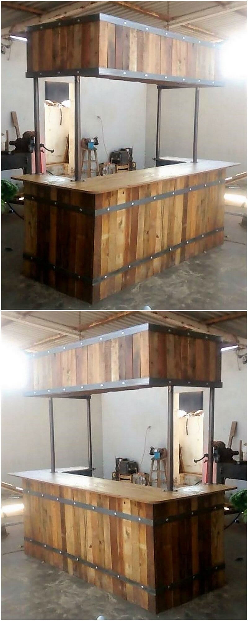 recycled wooden pallet bar project