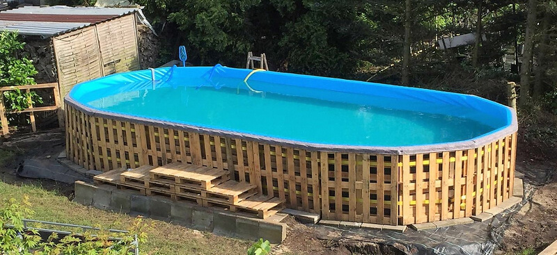reused wood pallets made patio pool