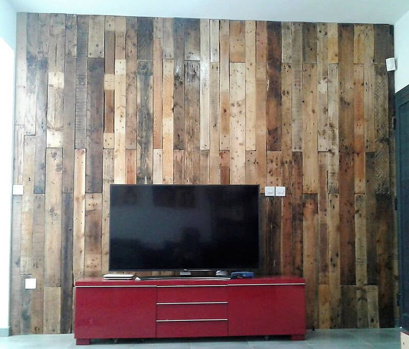 wood pallet wall cladding