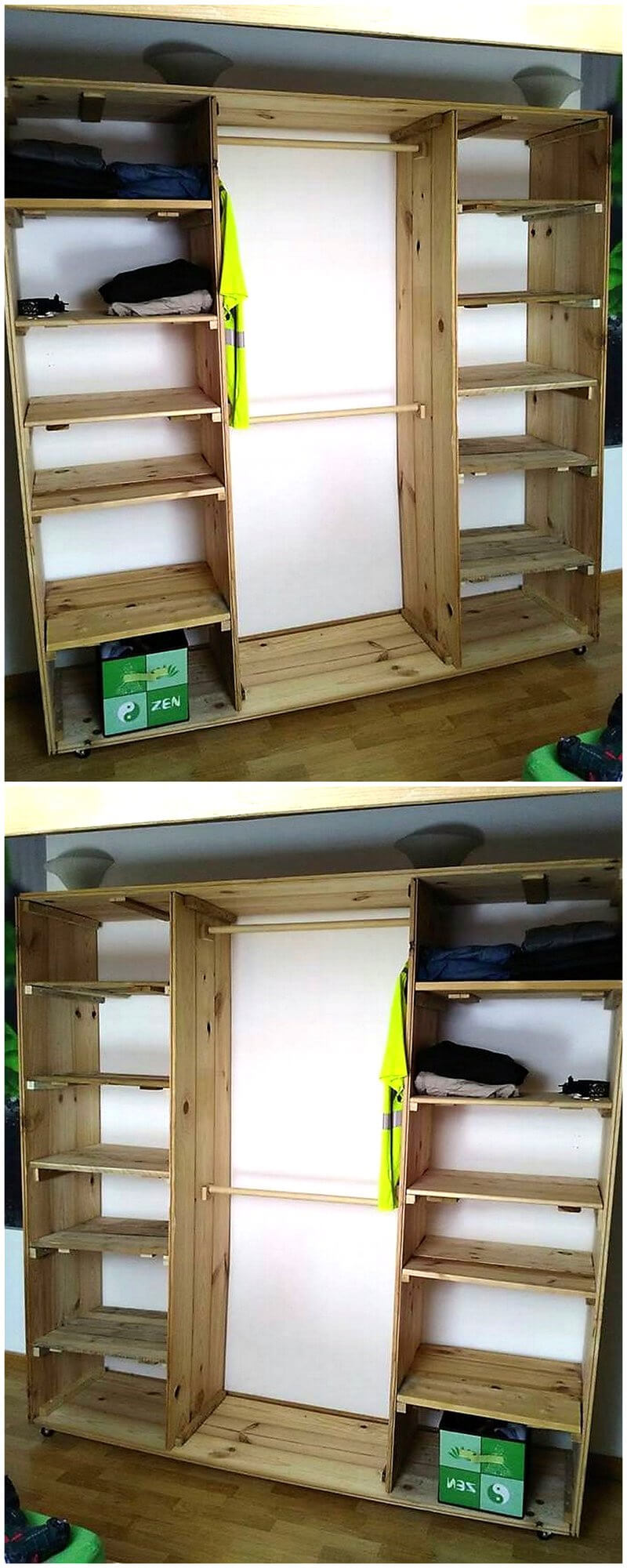 wood pallet wardrobe cabinet