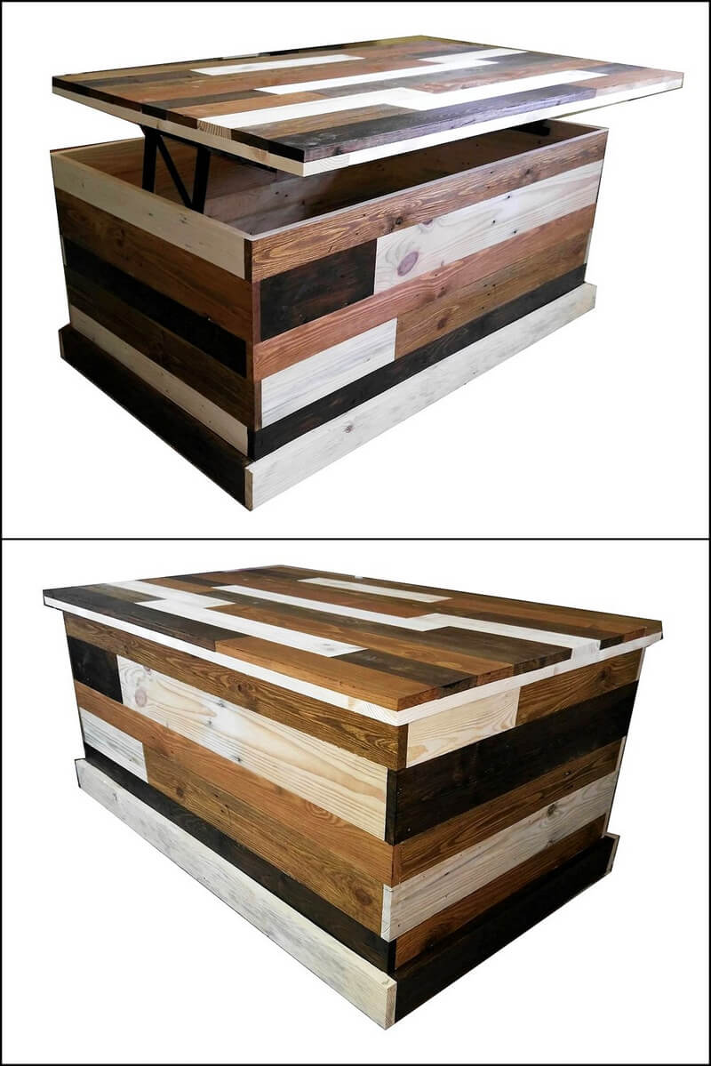 pallets wooden trunk cum table
