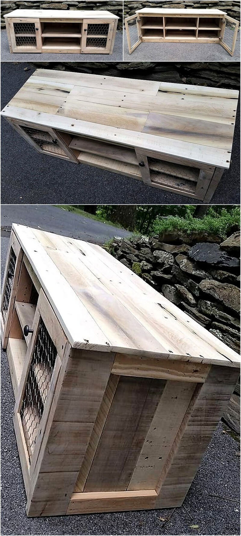pallets wooden media console