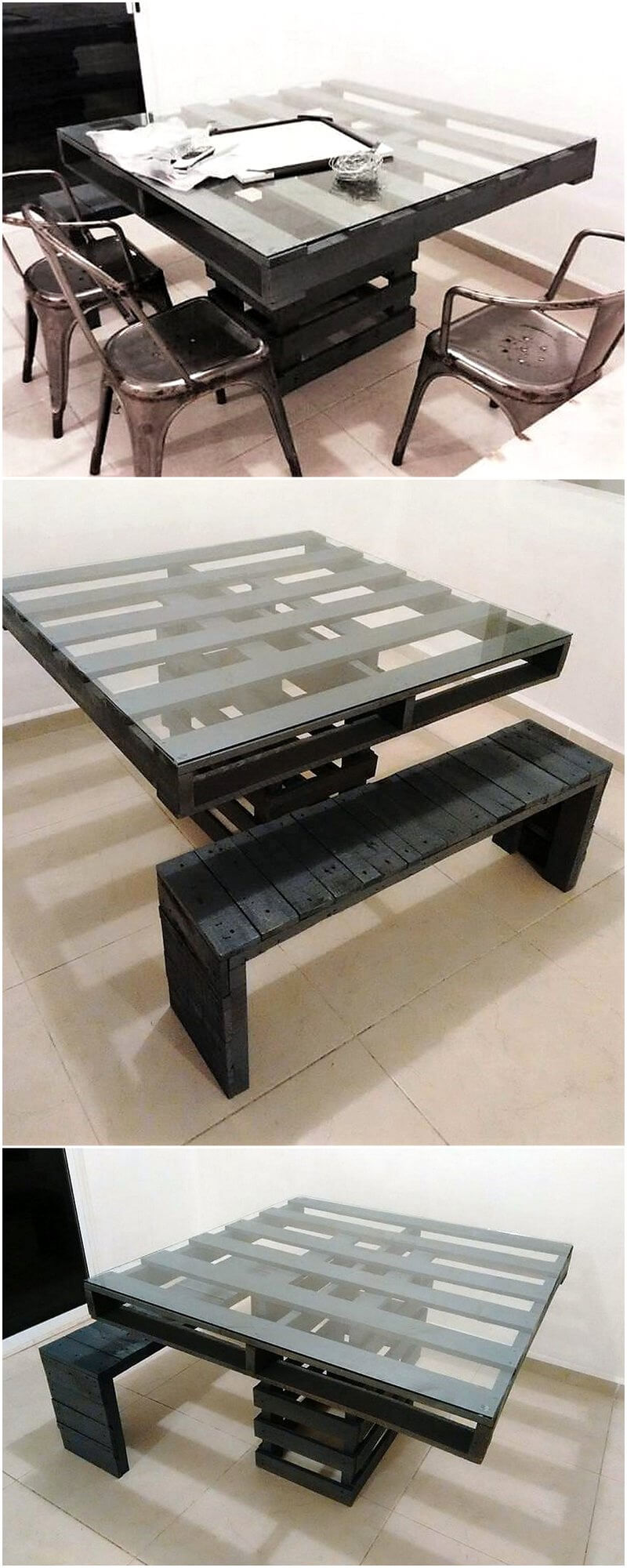 pallets wooden recycled table idea