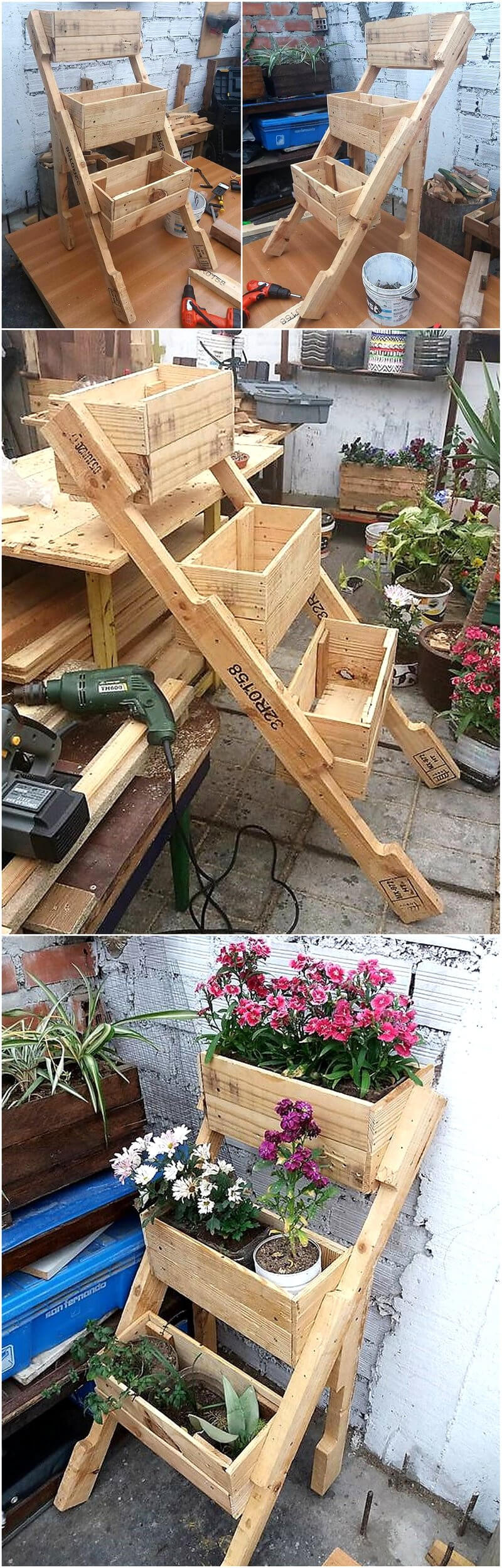 recycled pallets wood planter