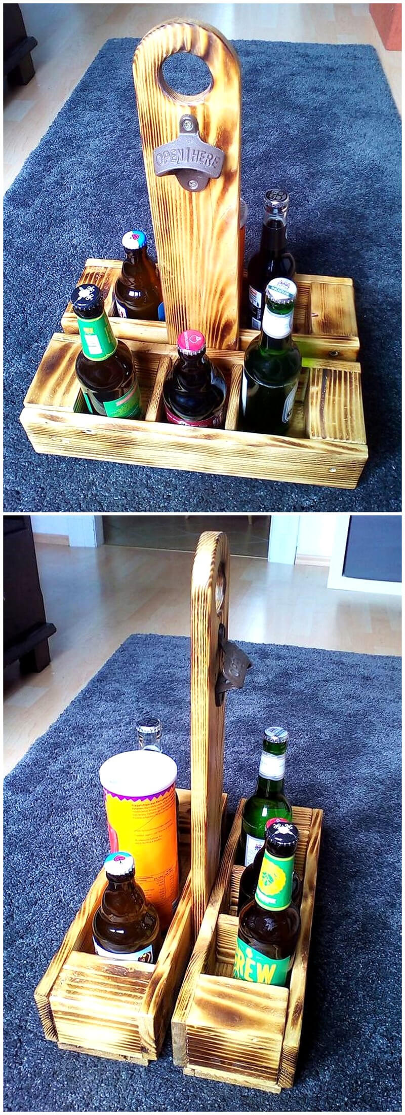 wood pallets Drinks Butler with opener