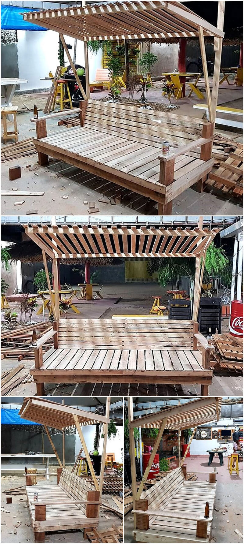 wood pallets garden seating idea