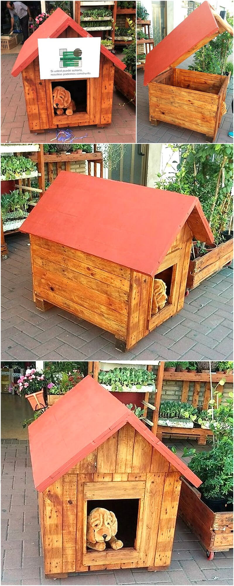 wood pallets made dog house