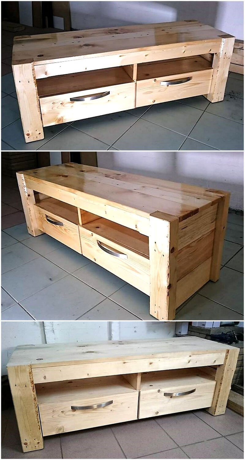 wood pallets tv stand 1