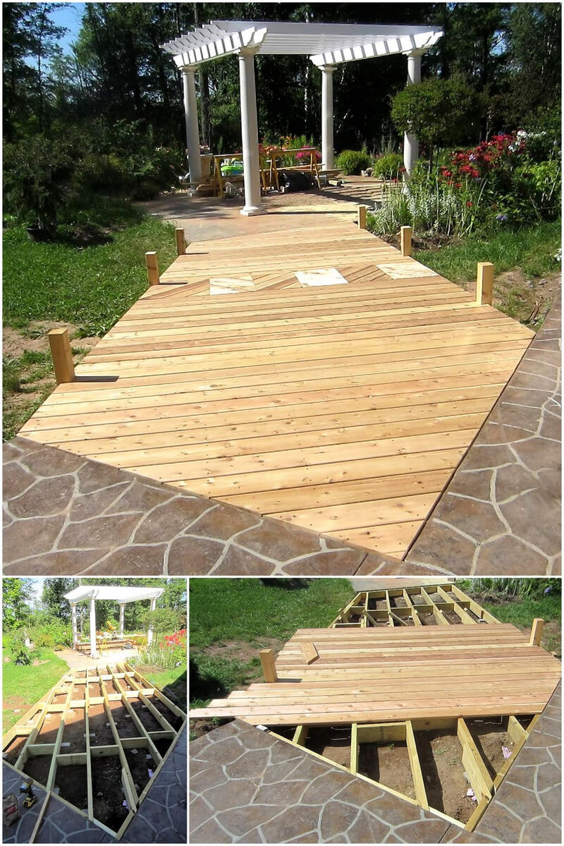 diy pallets garden deck
