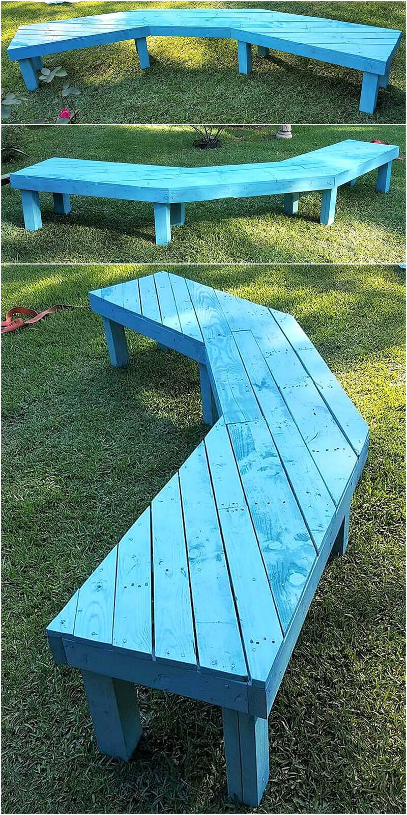 pallets garden bench art