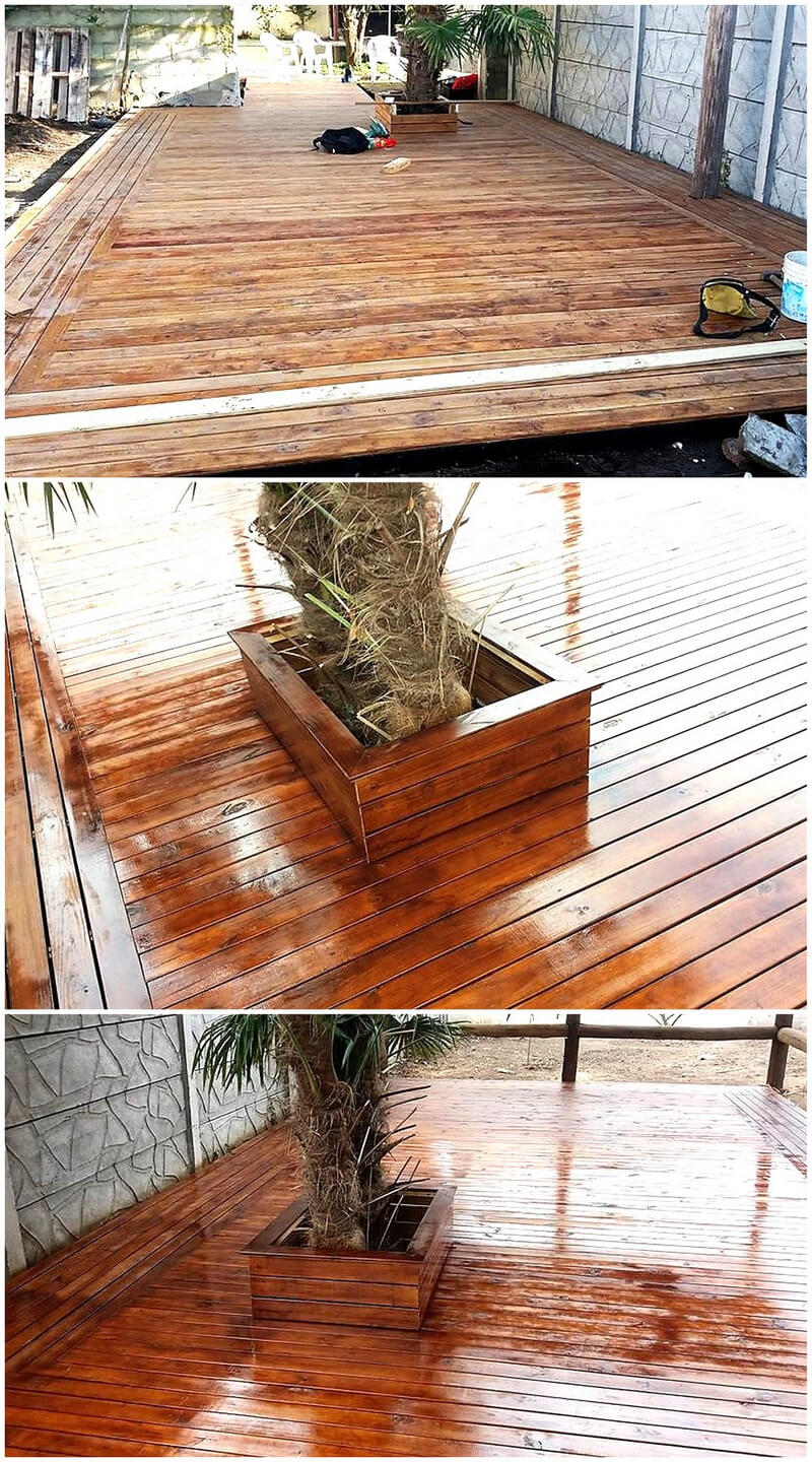 pallets wooden patio garden deck