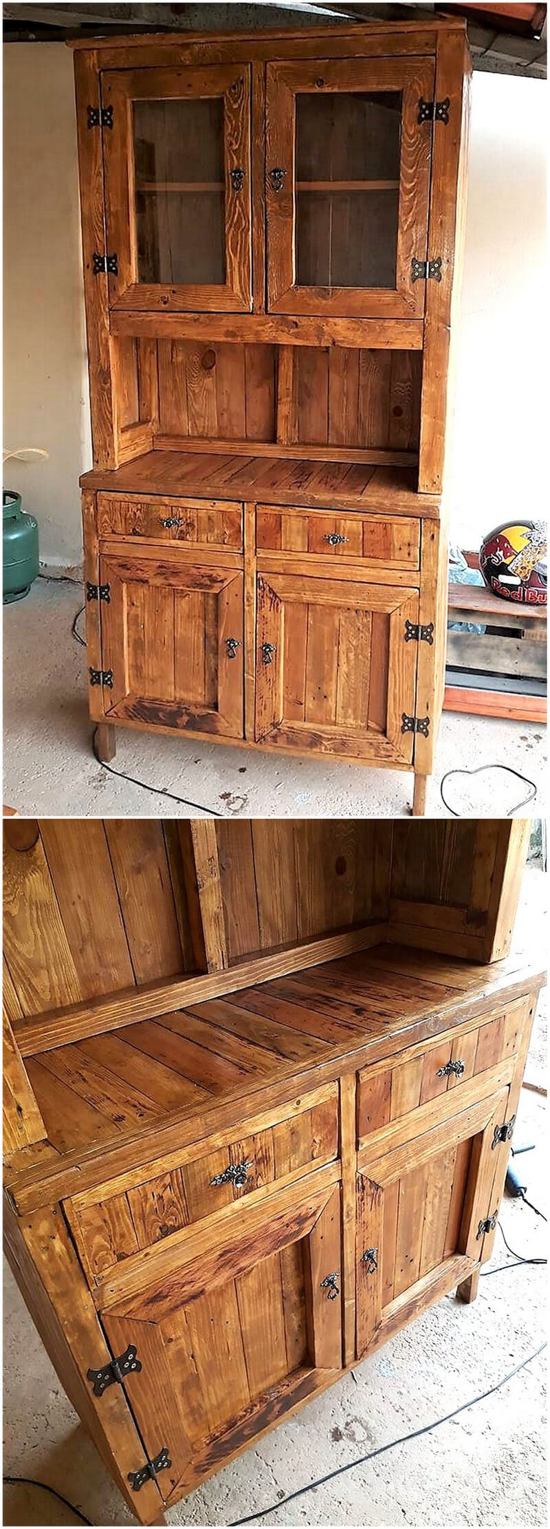 pallets wooden rustic storage cabinet