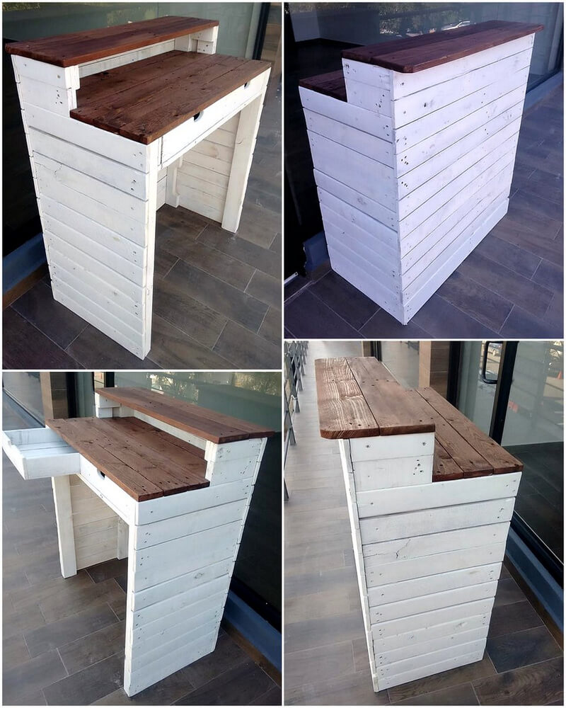 recycled wood pallets counter