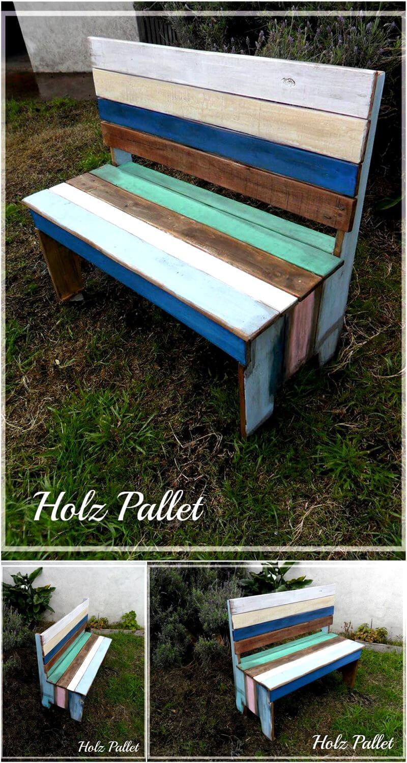 rustic pallet garden bench