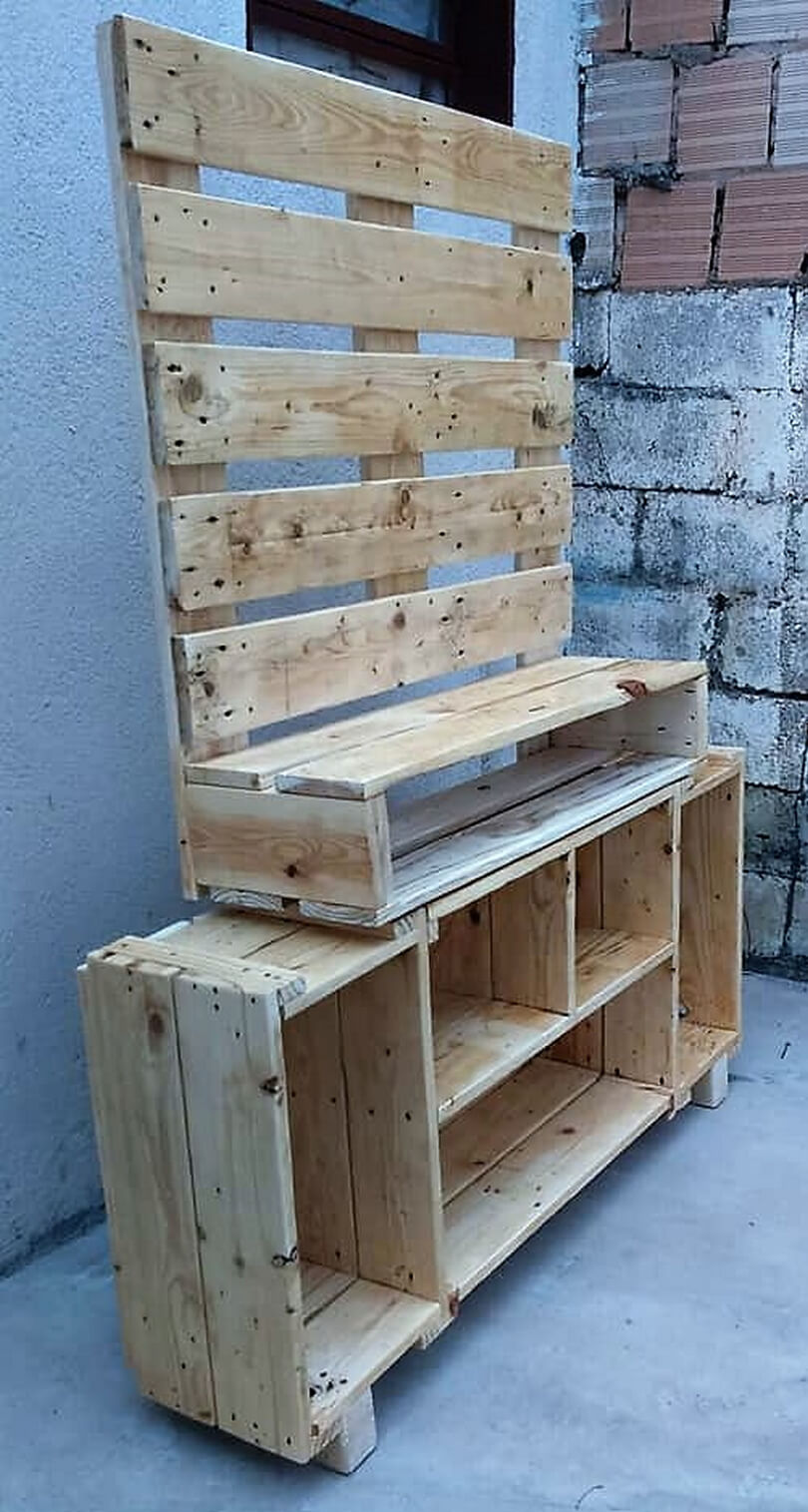 recycled pallets tv stand idea