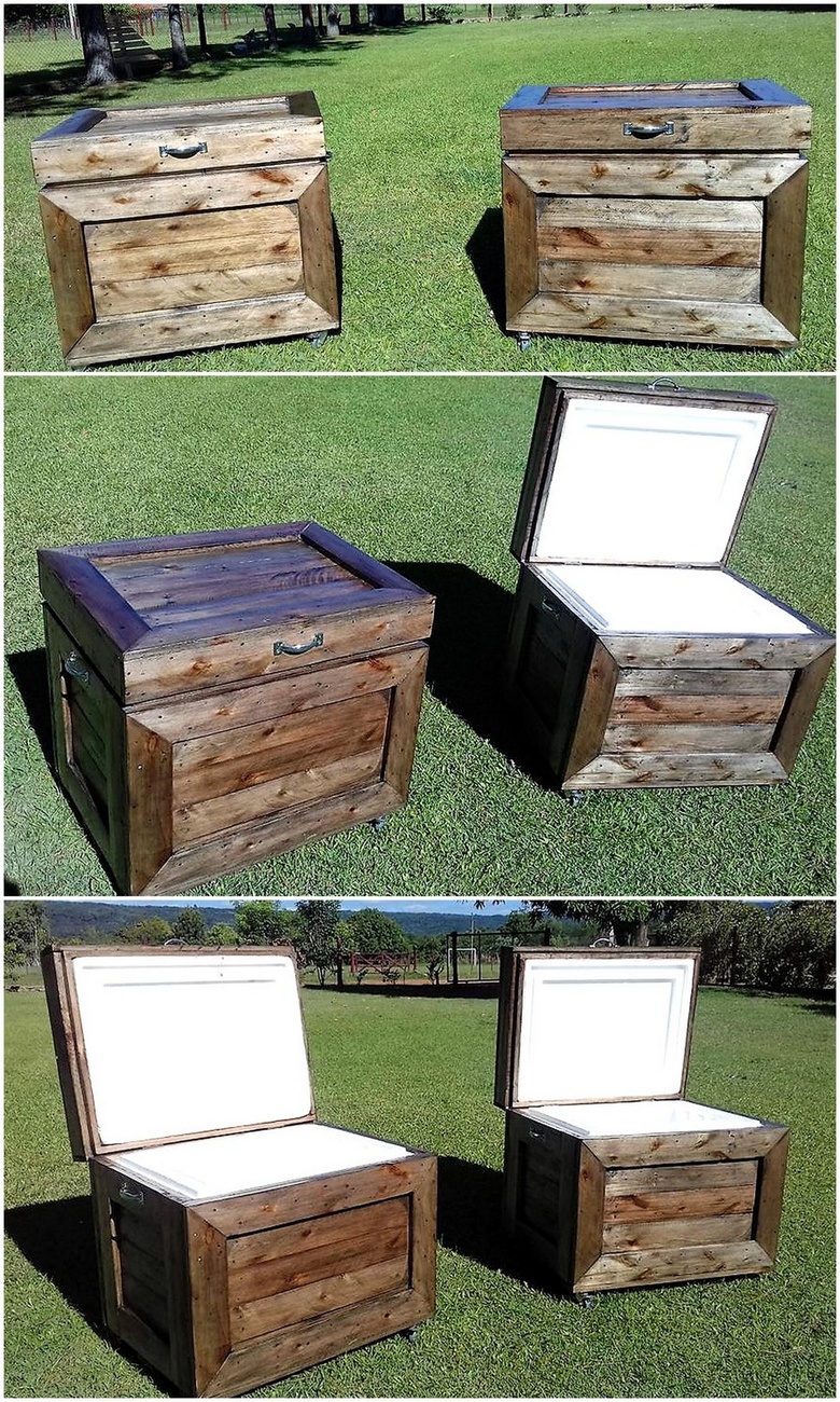 recycled pallets wooden coolers