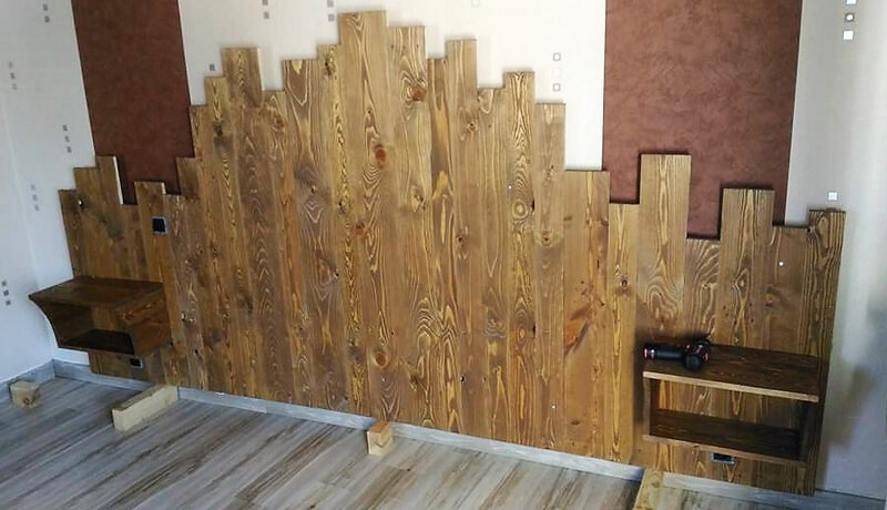 diy recycled pallets bed headboard