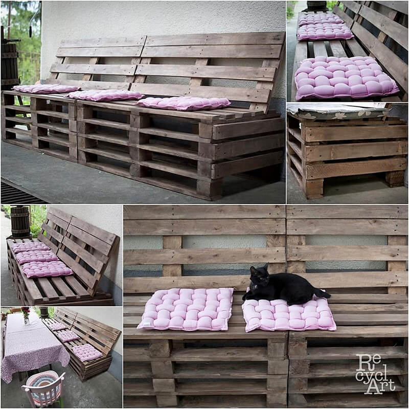 pallets patio bench