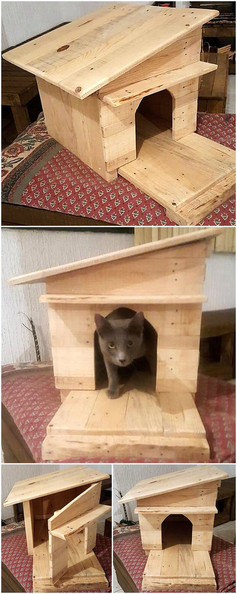 wood pallet cat house