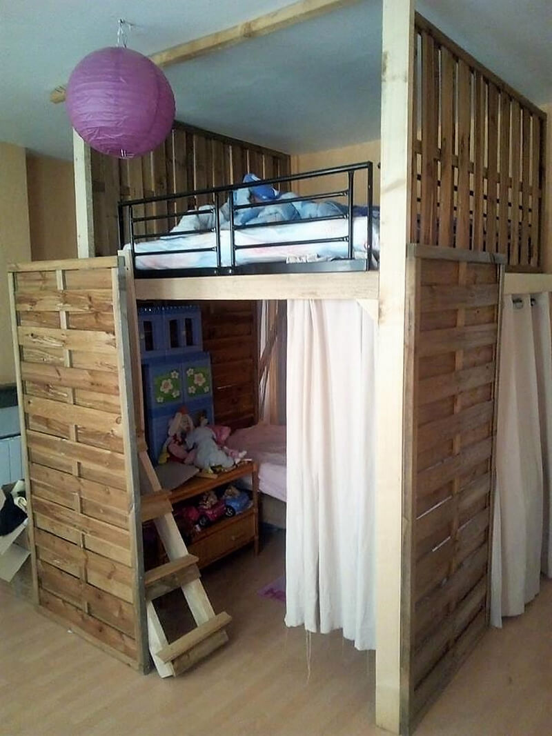 wood pallets kids bunk bed