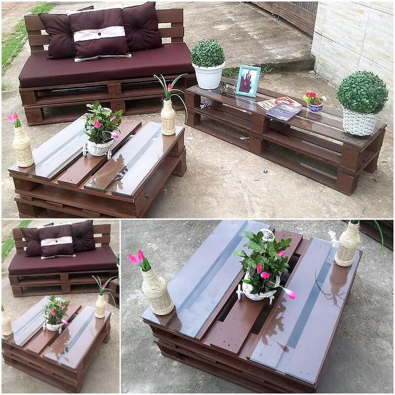 pallet wooden patio lounger