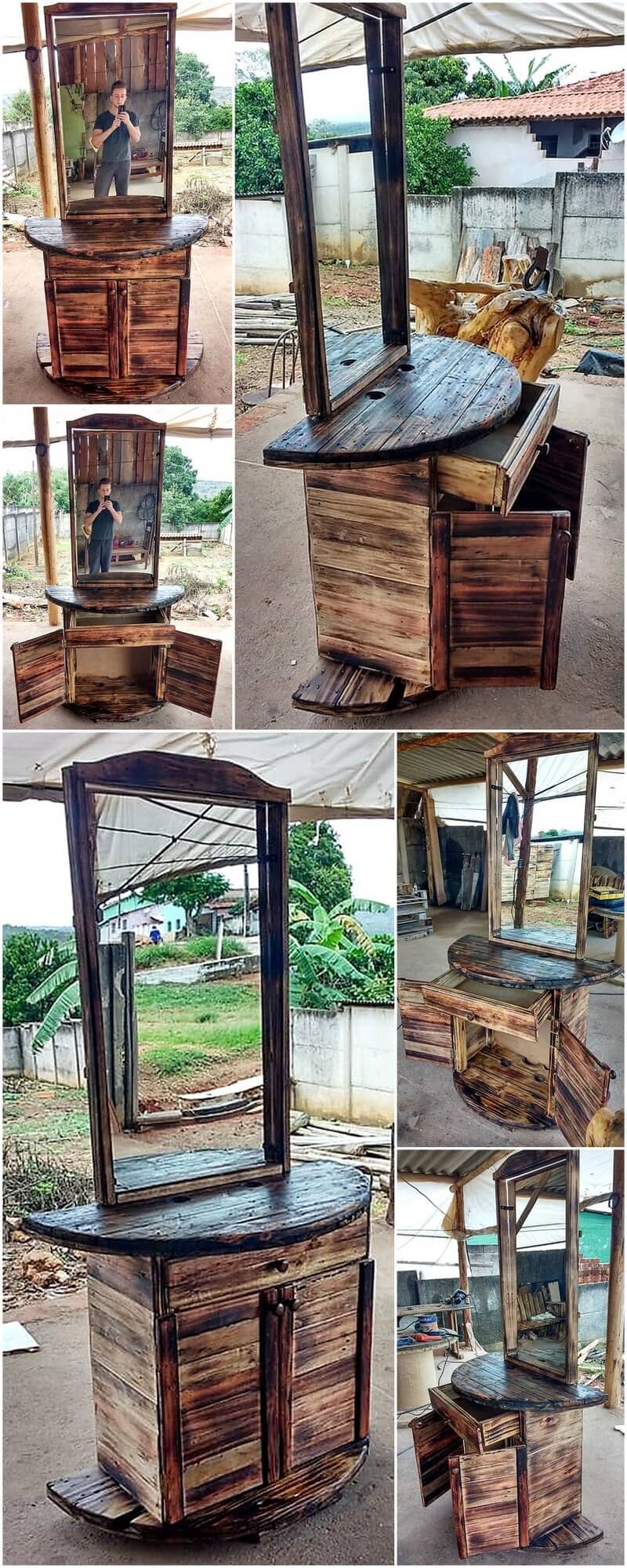 pallets made dressing table