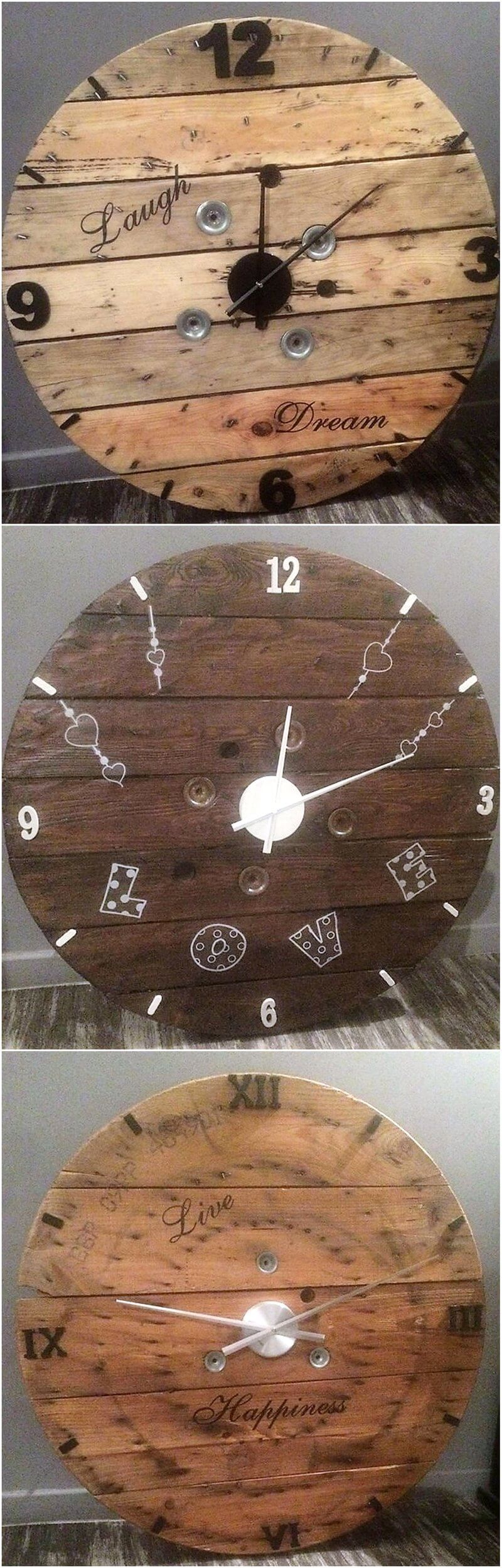 recycled pallets clock art