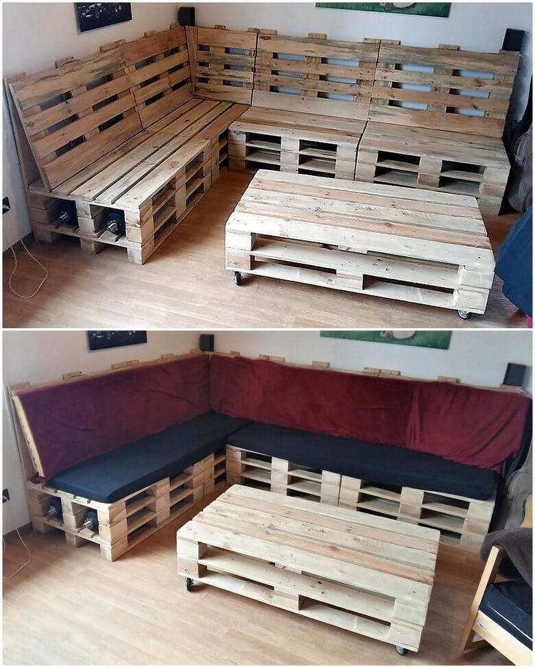 wooden pallets couch set