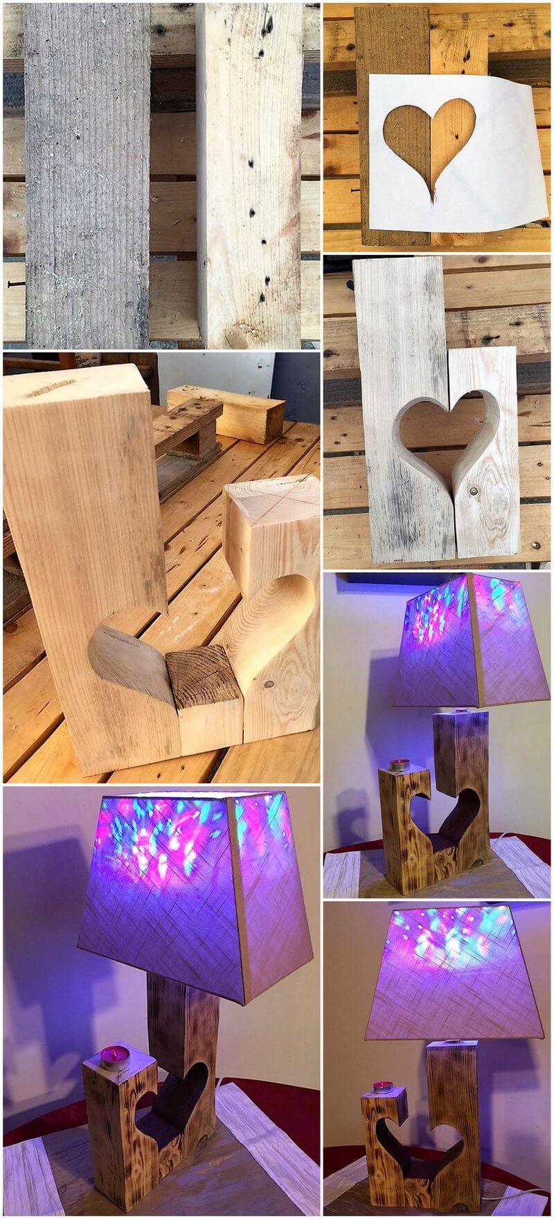 diy wood pallet lamp cube art