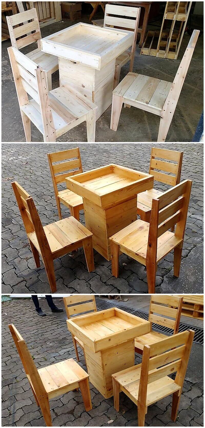 refurbished pallet furniture set