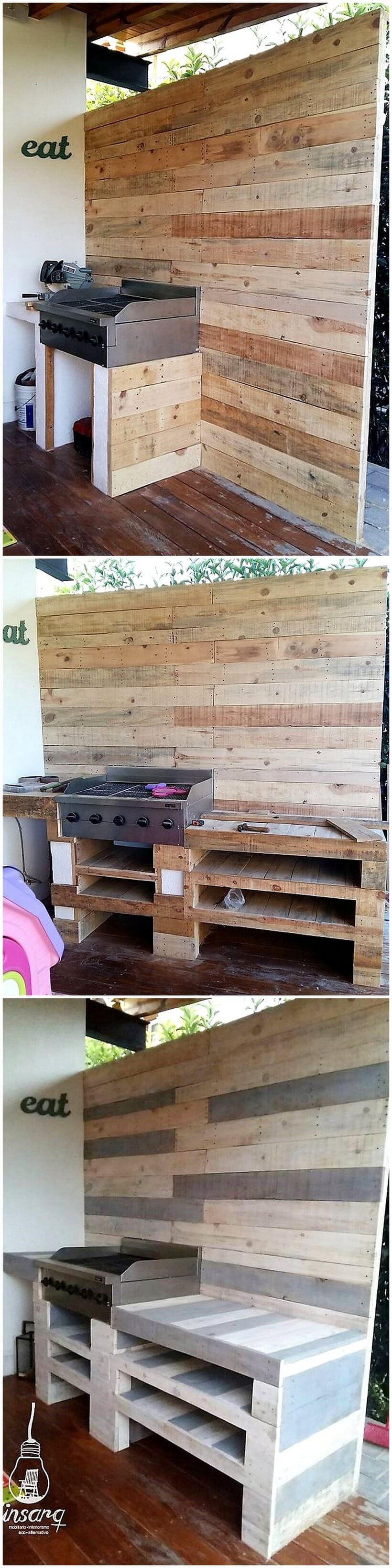 recycled pallet patio kitchen plan