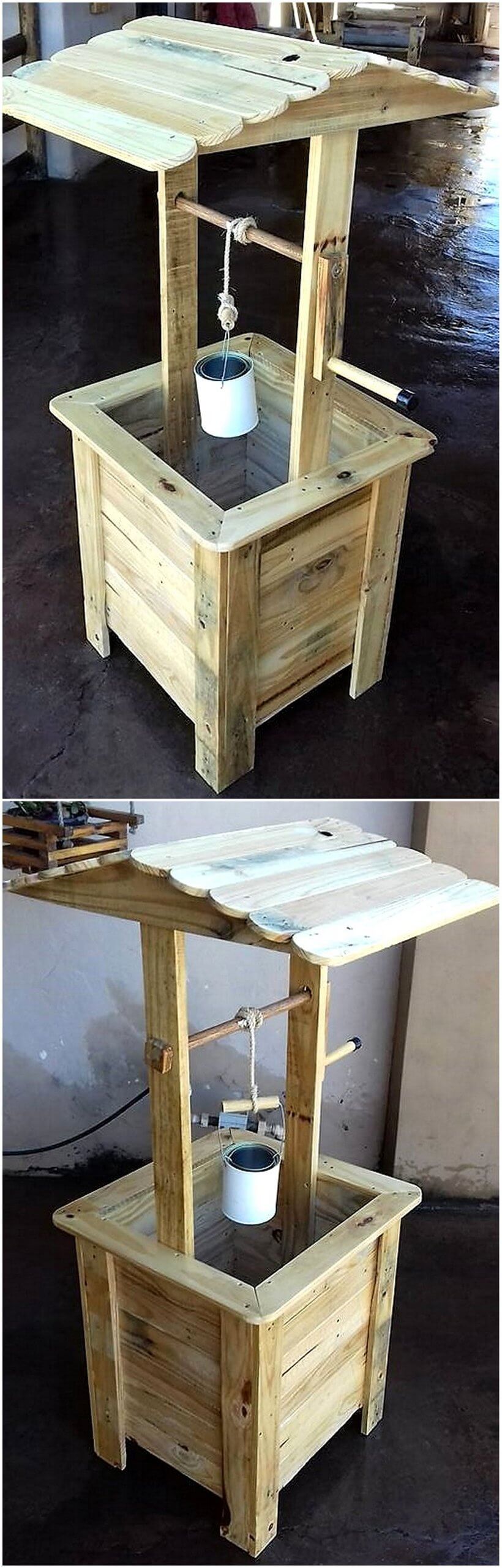 recycled pallets well art