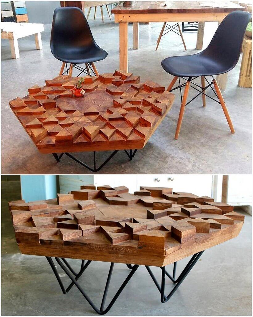 repurposed pallet artistic table