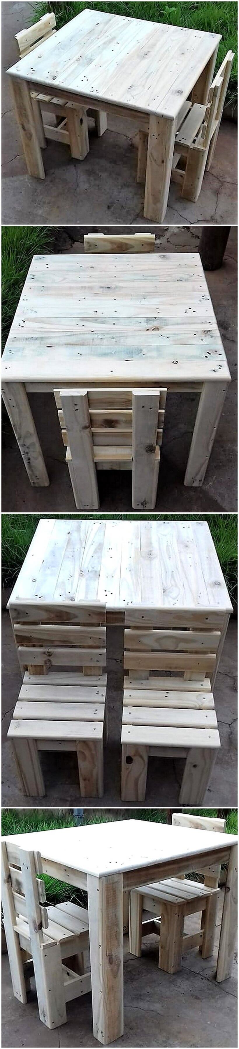 repurposed wooden pallet furniture set