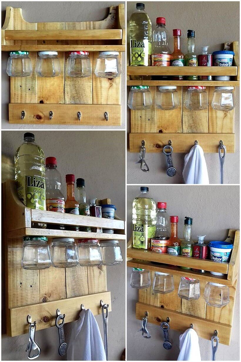 wood pallet kitchen shelf idea