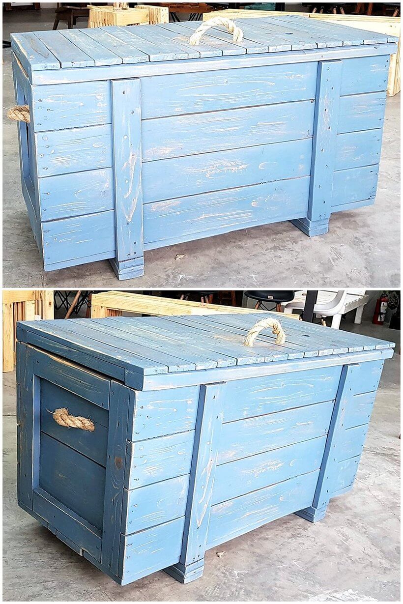 wood pallet storage chest
