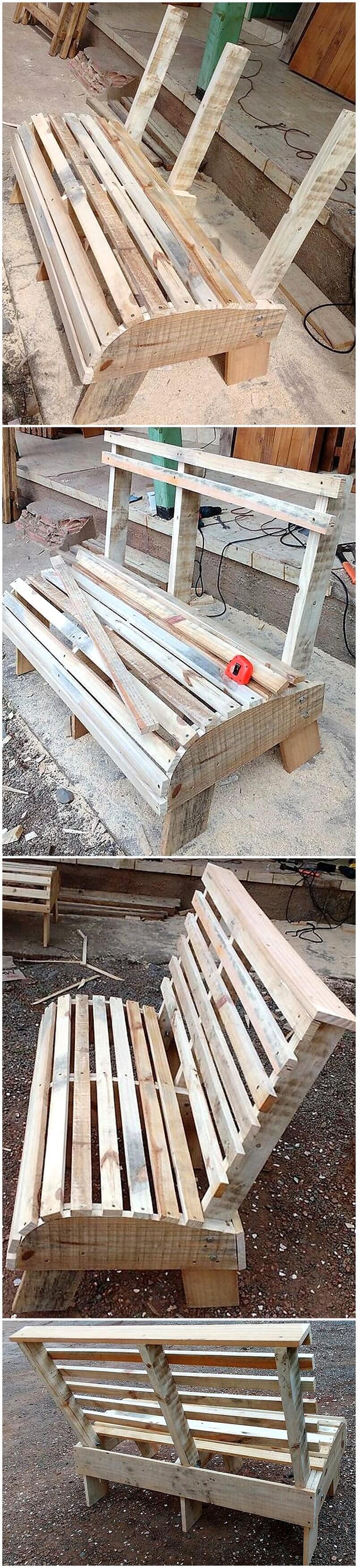 diy wooden pallet bench