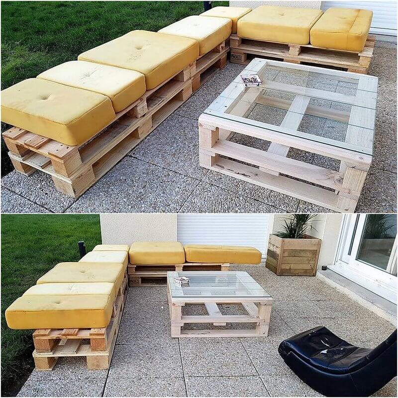garden lounge out of pallets wood